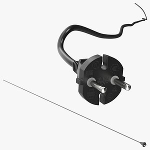 Type E Electric Plug Black Rigged for Cinema 4D