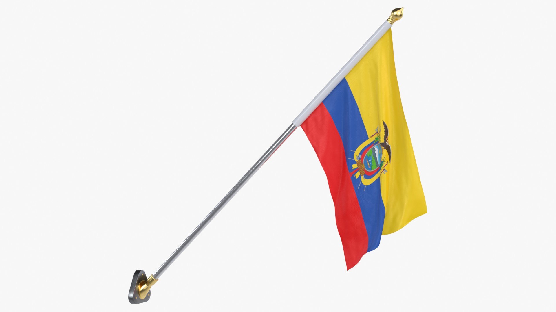 3D Ecuador Cloth Flag Wall Mount Animated Loop Model - TurboSquid 2535580