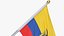 3D Ecuador Cloth Flag Wall Mount Animated Loop model