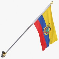Ecuador Cloth Flag Wall Mount Animated Loop