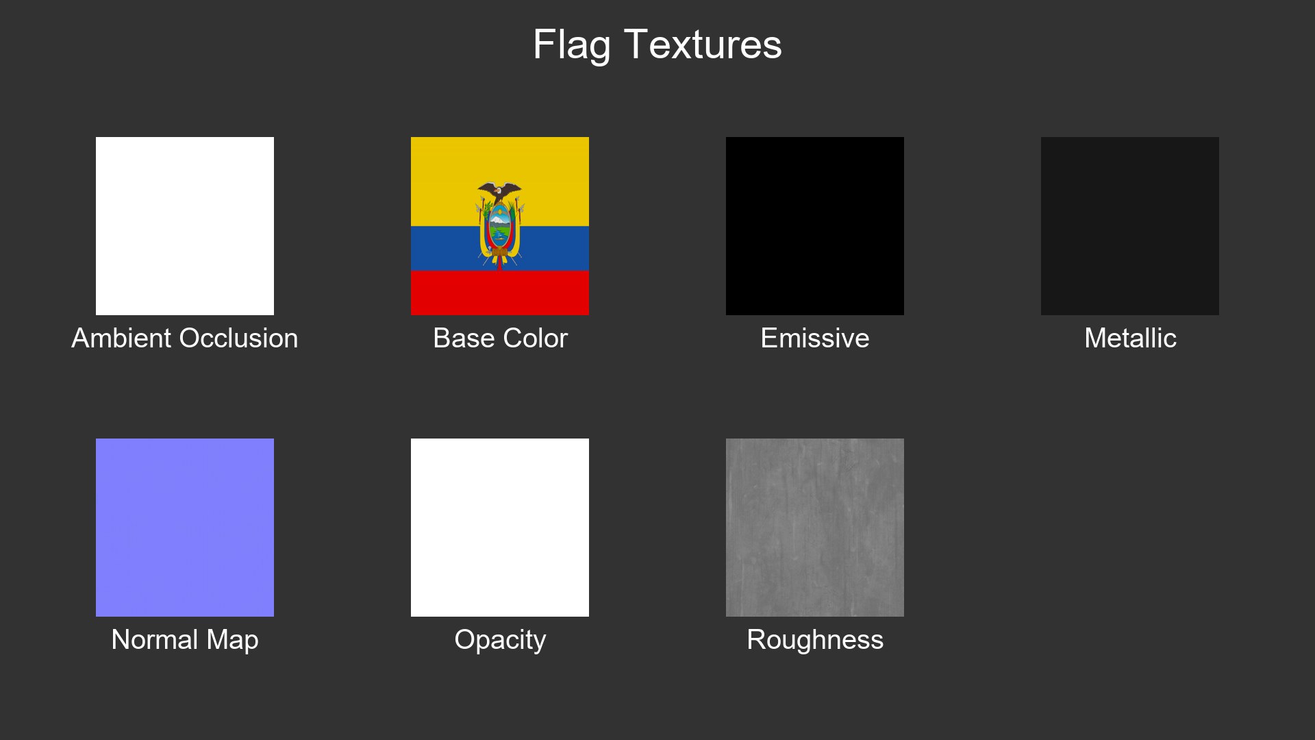 3D Ecuador Cloth Flag Wall Mount Animated Loop Model - TurboSquid 2535580