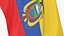 3D Ecuador Cloth Flag Wall Mount Animated Loop model