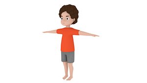 Curly Boy With Base Mesh model