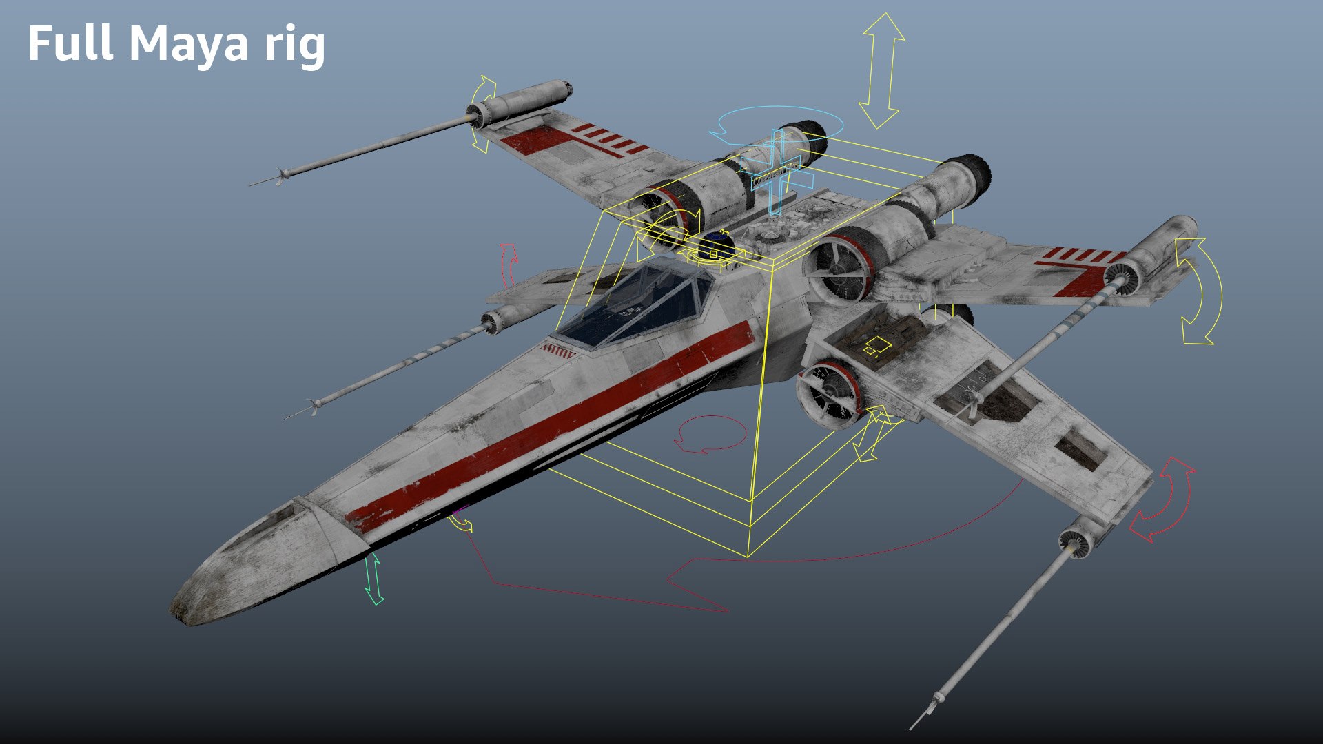 3D model T65 XWing With R2D2 Game Ready TurboSquid 2053012
