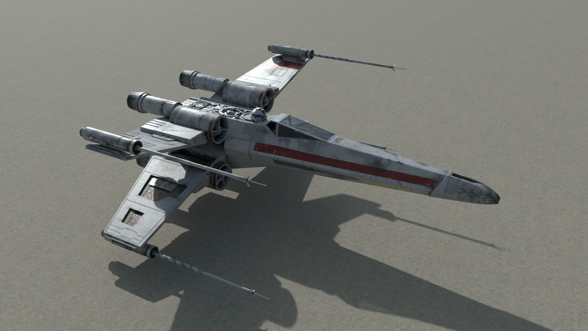 3D model T-65 X-Wing With R2D2 - Game Ready - TurboSquid 2053012