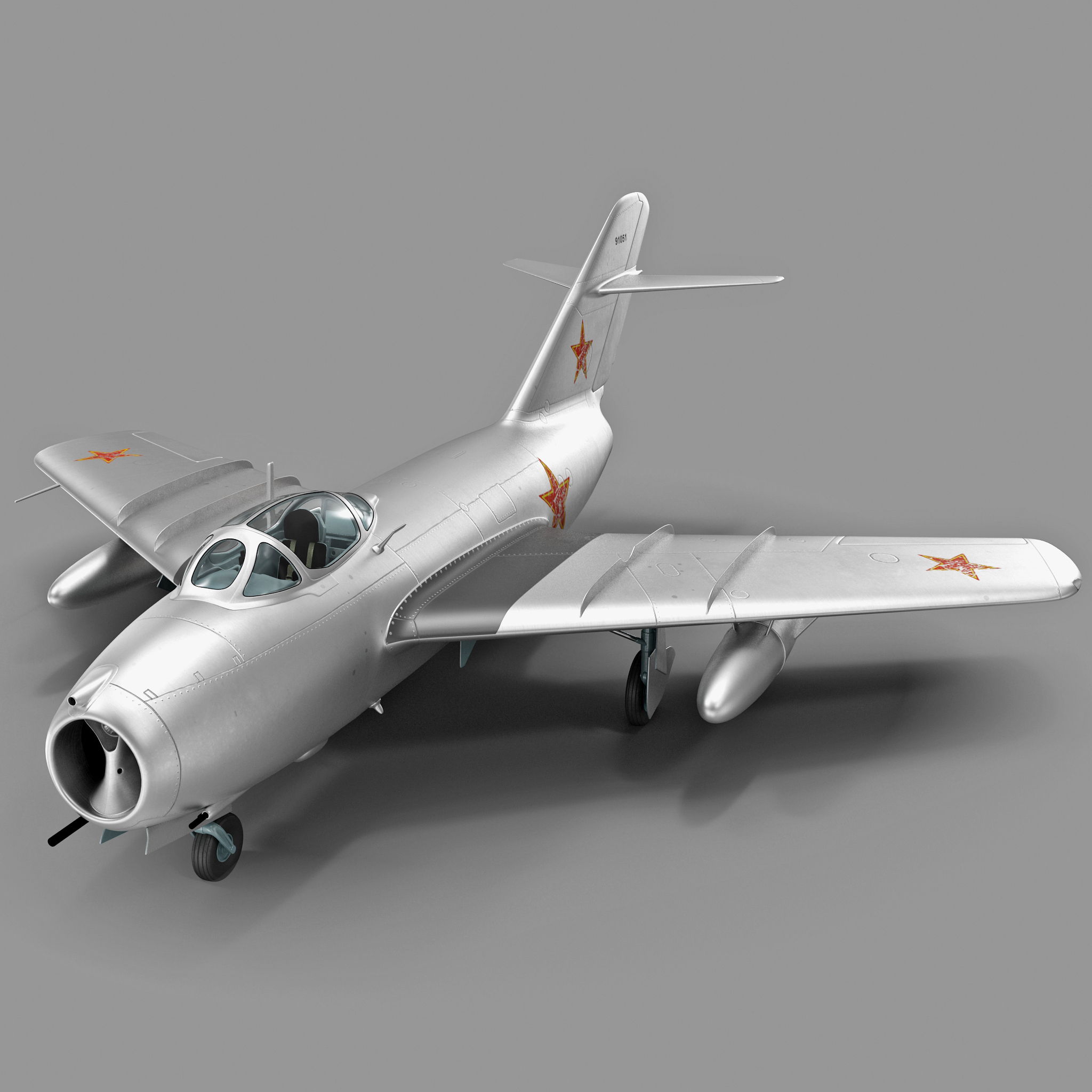 jet fighter mig 15 3d model