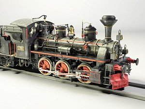 3d model of steam locomotive engine