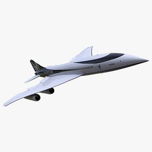 Overture Supersonic Jet Aircraft Rigged