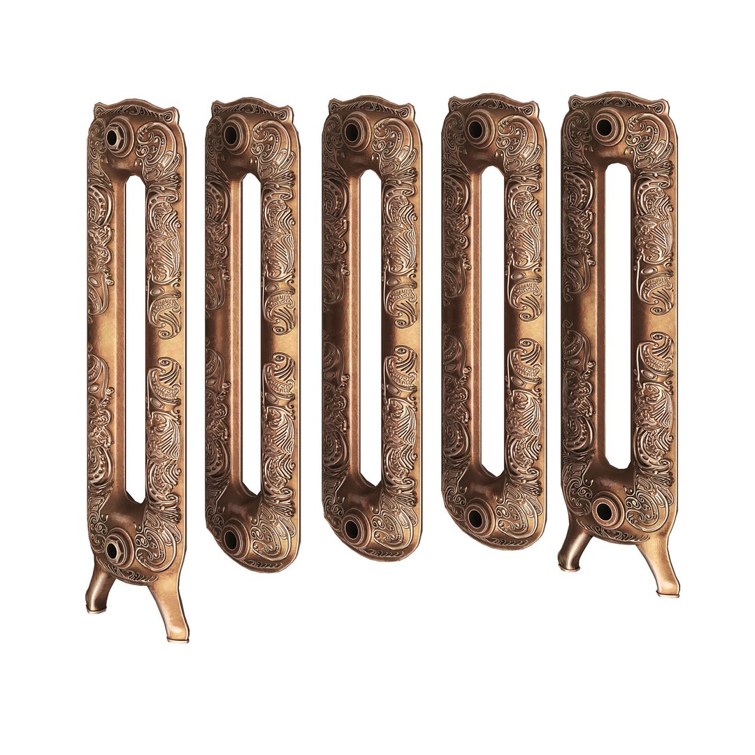Classic Cast Iron Radiator Bronze Low-poly Model - TurboSquid 1772179
