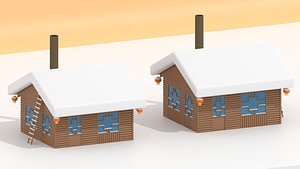 3D model Chinese Snow Village House