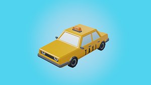 Low Poly Taxi 3D model