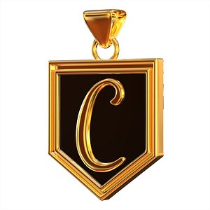 3D model Letter C Pendant