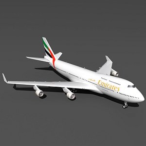 3D Emirates Boeing 747 model