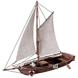 Wooden Sailing Boat Medieval Style model