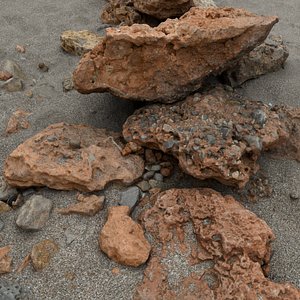 3D scan beach rocks model