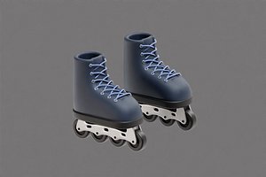 3D Roller skate shoes Cartoon model