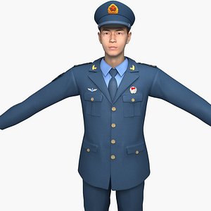 china air force soldiers 3D model