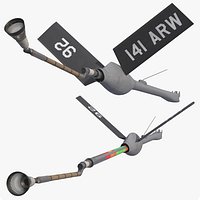 Aircraft Tanker Refueling Boom Drogue Rigged for Cinema 4D
