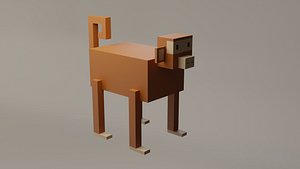 3D Voxel Low Polly Animal Monkey