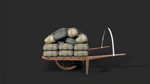 3D Wooden Cart