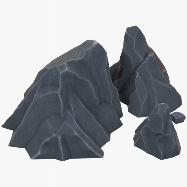 3d model tiny cartoon volcanoes