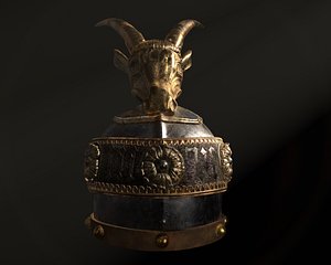 medieval helmet goat design 3D