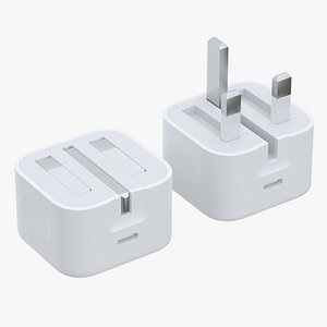 Apple 20W USB-C Power Adapter UK 3D