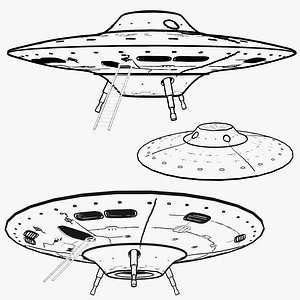 Rigged Stylised Flying Saucer
