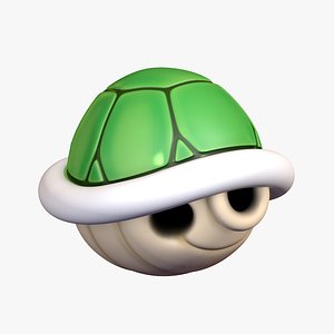 turtle shell green super mario 3D model