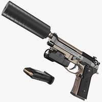 Beretta M9A3 FDE  Black with Silencer