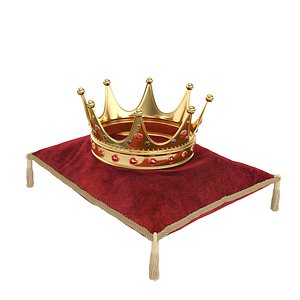 Kings Crown with Red Pillow