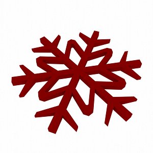 snow snowflake red 3D model