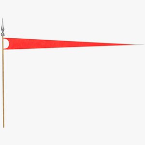 3D model medieval flag long