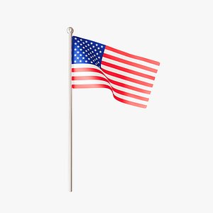 USA - American Flag Animated with Texture