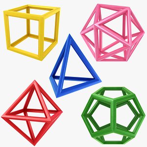 3D dodecahedron octahedron icosahedron model