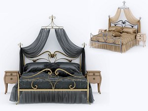 3D art nouveau style bed model