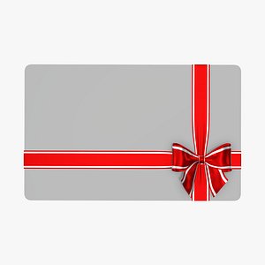 Christmas gift card with ribbon 02