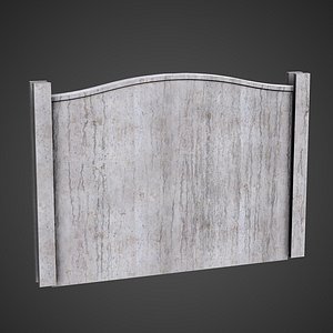 3D Concrete fence model