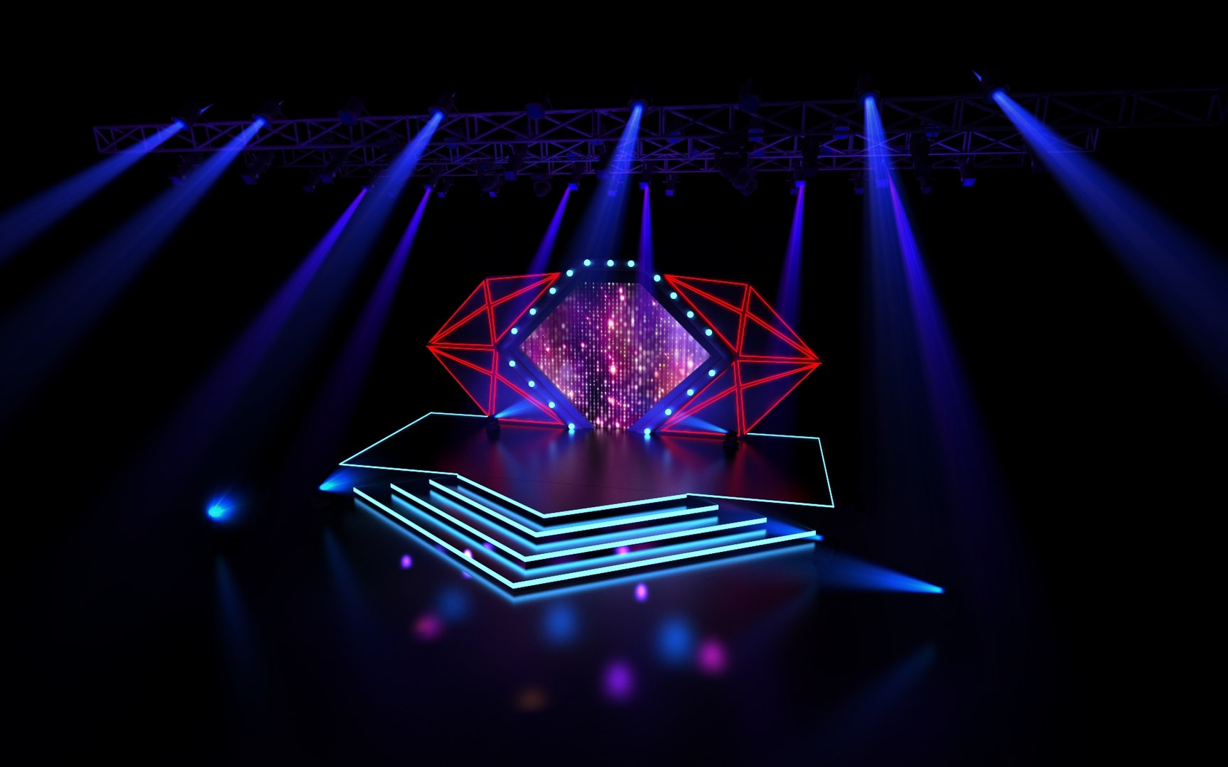 3D Model Stage Truss Meeting Hall Wedding Show Concert Stage Design ...
