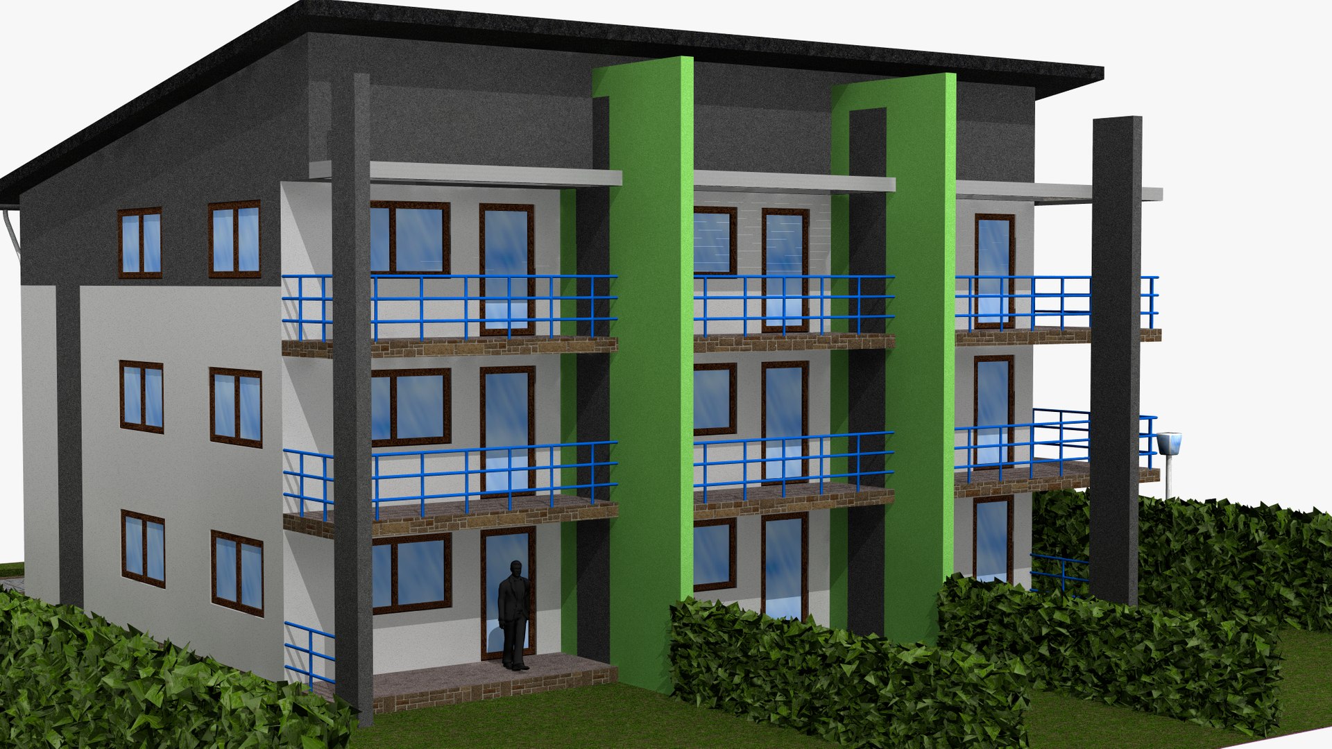 House 176 low poly modern apartment building model - TurboSquid 2073888