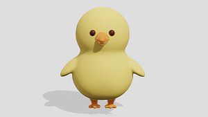 Cute little yellow chicken