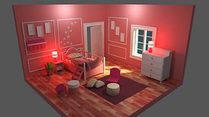 Kids  Bedroom isometric 3D