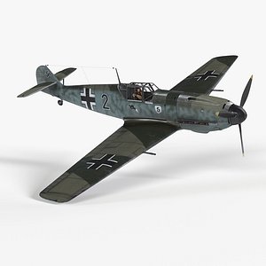 Messerschmitt BF109 German Fighter Airplane Green Version 1 3D model