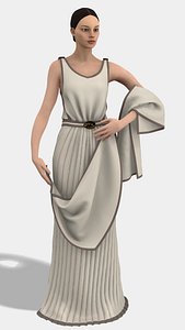 3D Ancient Greek Fashion Dress model