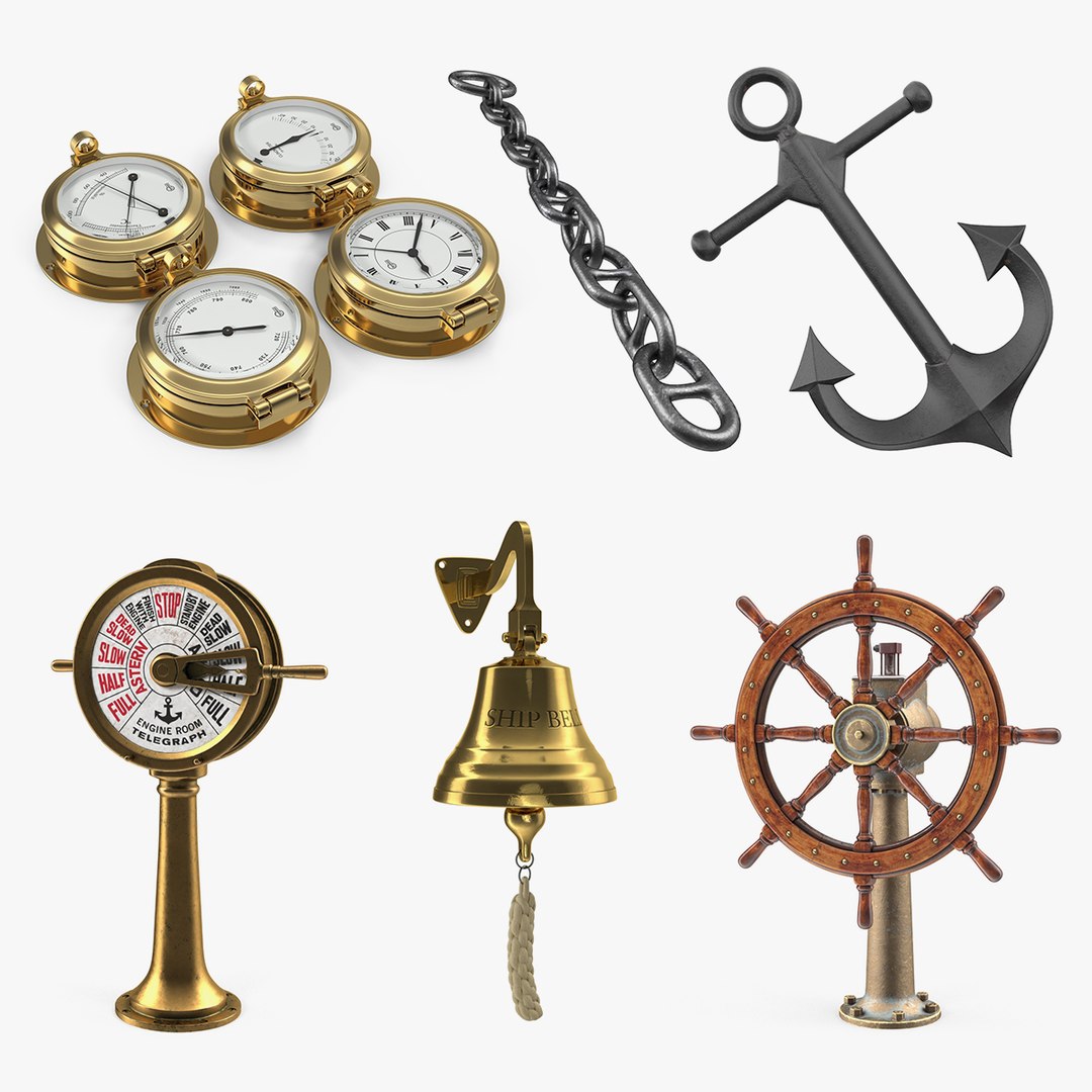 Old Ship Parts Collection 3D model preview