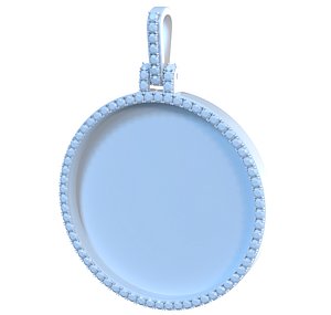 Gold Diamond Halo Pendant 3D print model 3D model