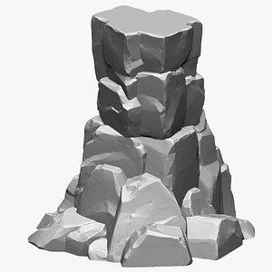 3D stone columns Zbrush sculpt model