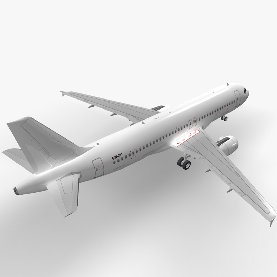 3d model airbus generic white planes