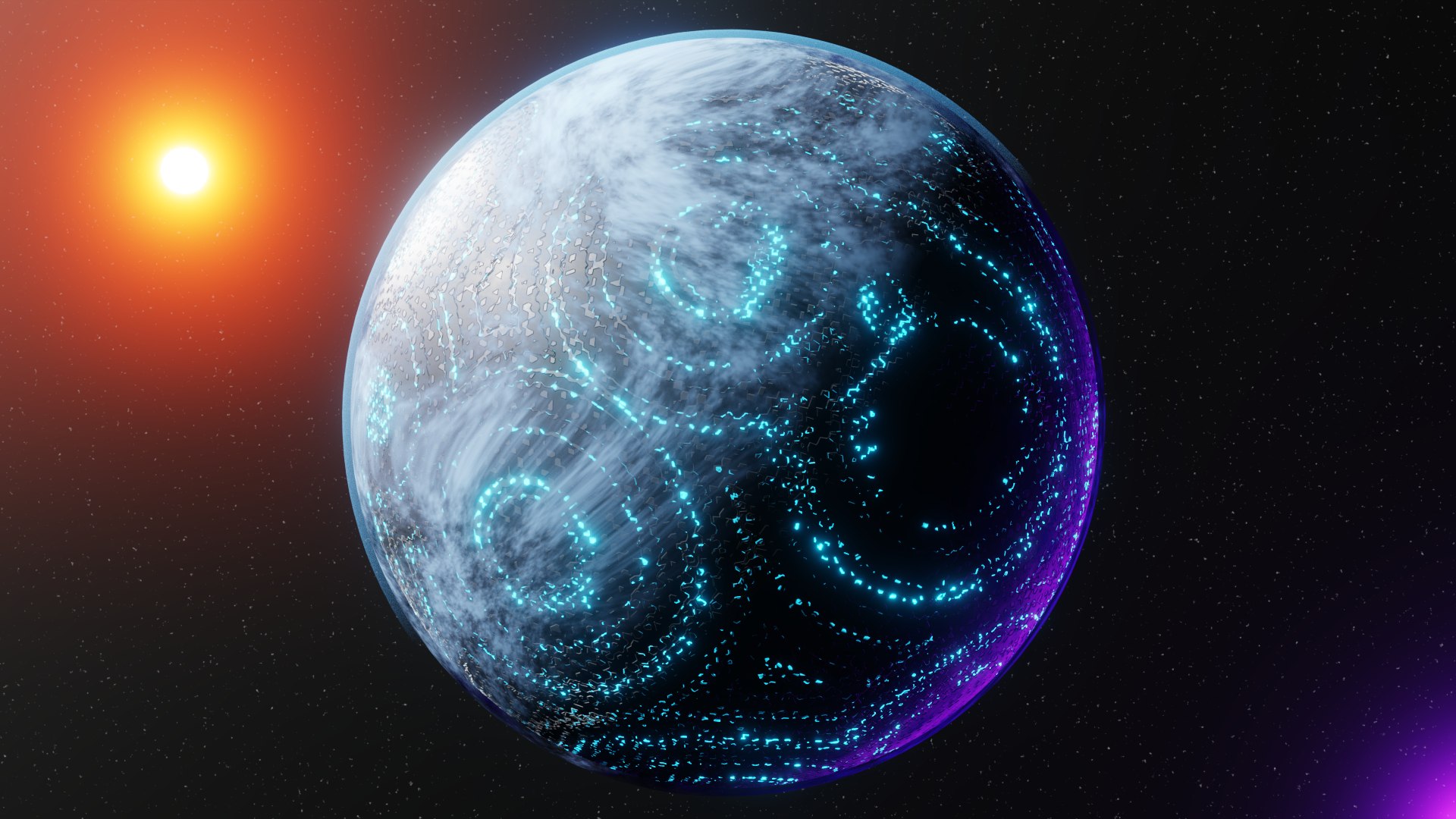 Procedural Cyber Planet 3D - TurboSquid 2233134