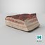 3D Smoked pork belly model